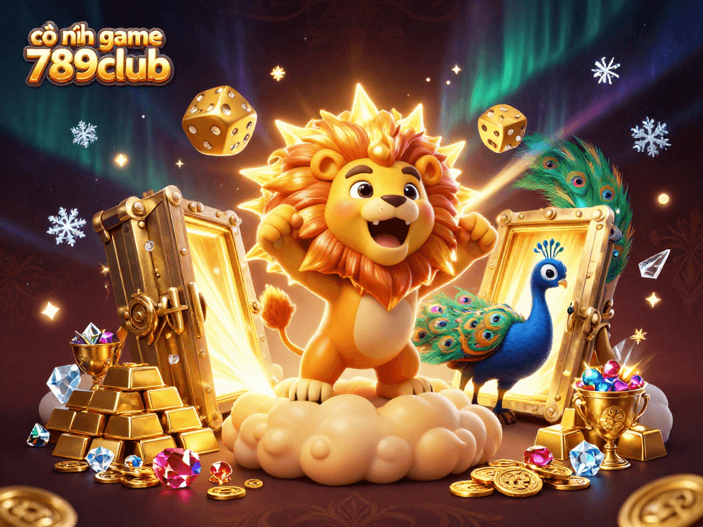 Engage with cổng game 789club through this vibrant 3D casino illustration capturing the thrill of high-stakes play.