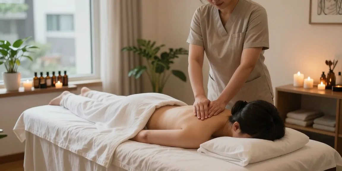 Relaxing 서울출장안마 scene with a professional therapist providing soothing massage therapy.