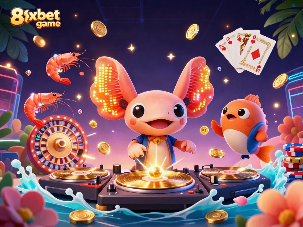 Experience the thrilling 8xbet game with vibrant characters and dazzling casino elements.