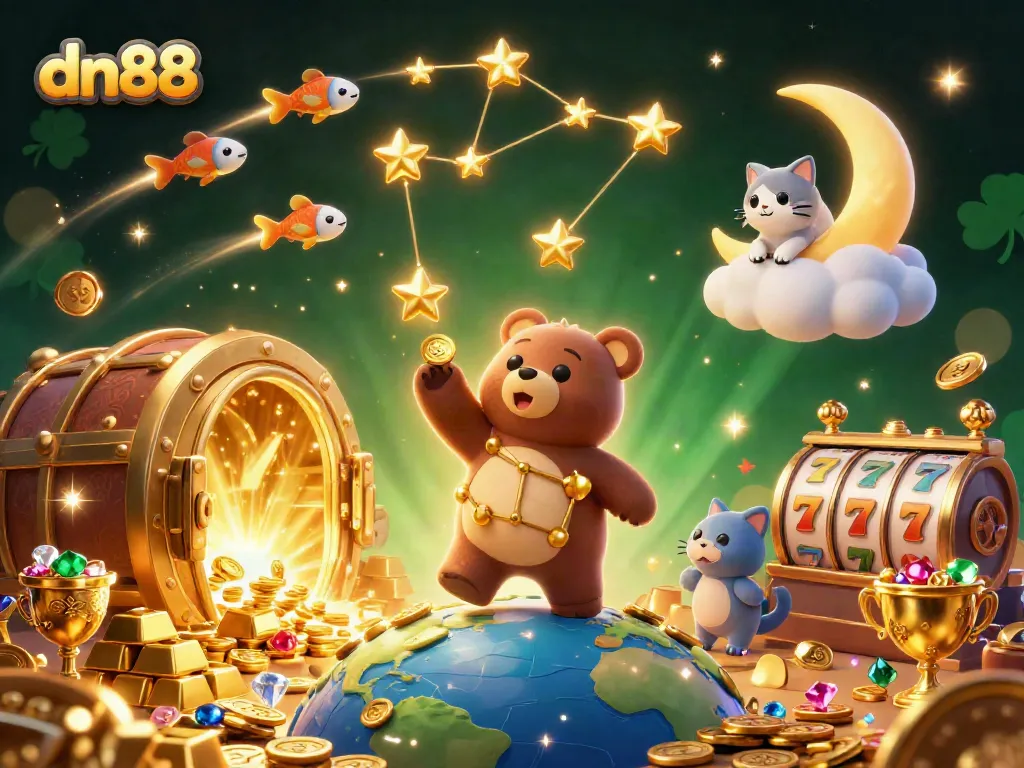 Experience unbeatable jackpots with dn88's vibrant gaming visuals showcasing golden treasures.