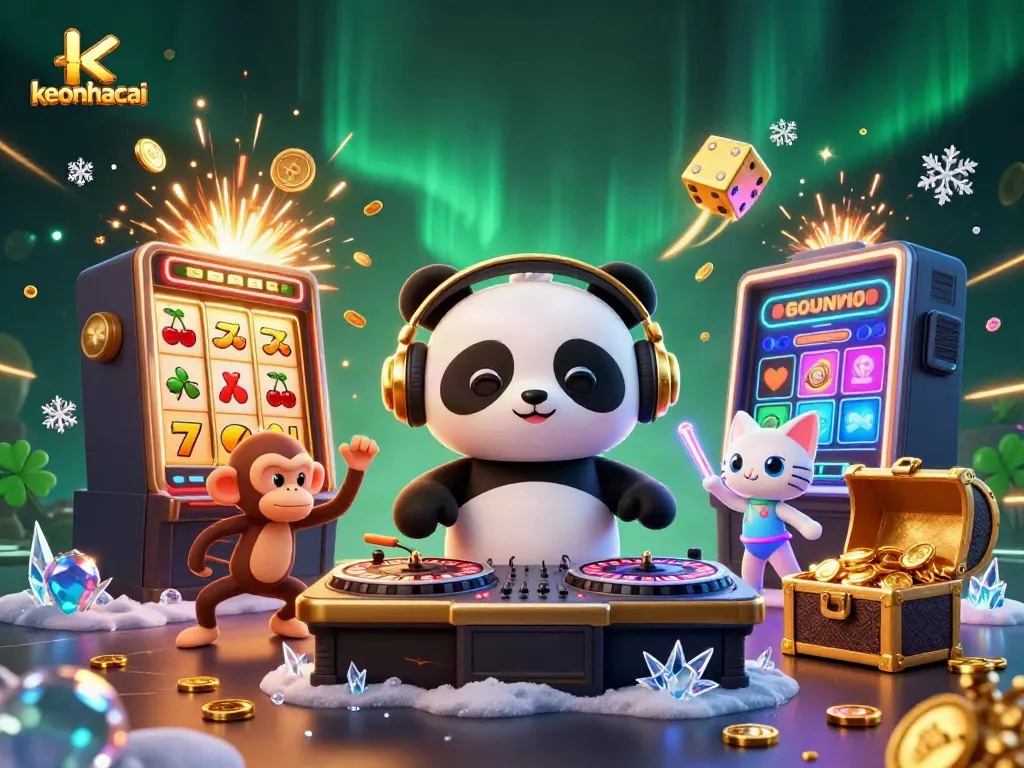 Engage in thrilling action with keonhacai elements amidst lively casino scenes.