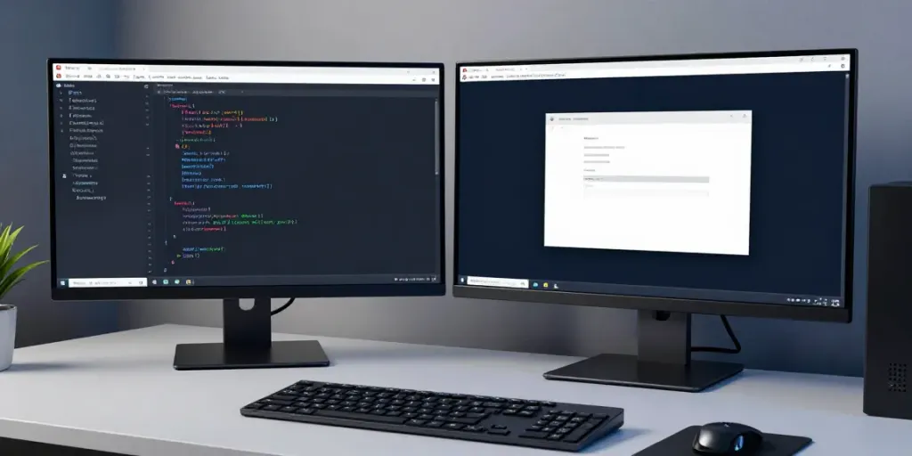 UK domain renewal prices displayed on a coding interface with sleek tech setup.