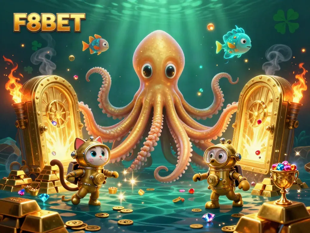 Join the adventure with F8BET as the kraken guards a treasure trove of casino delights.