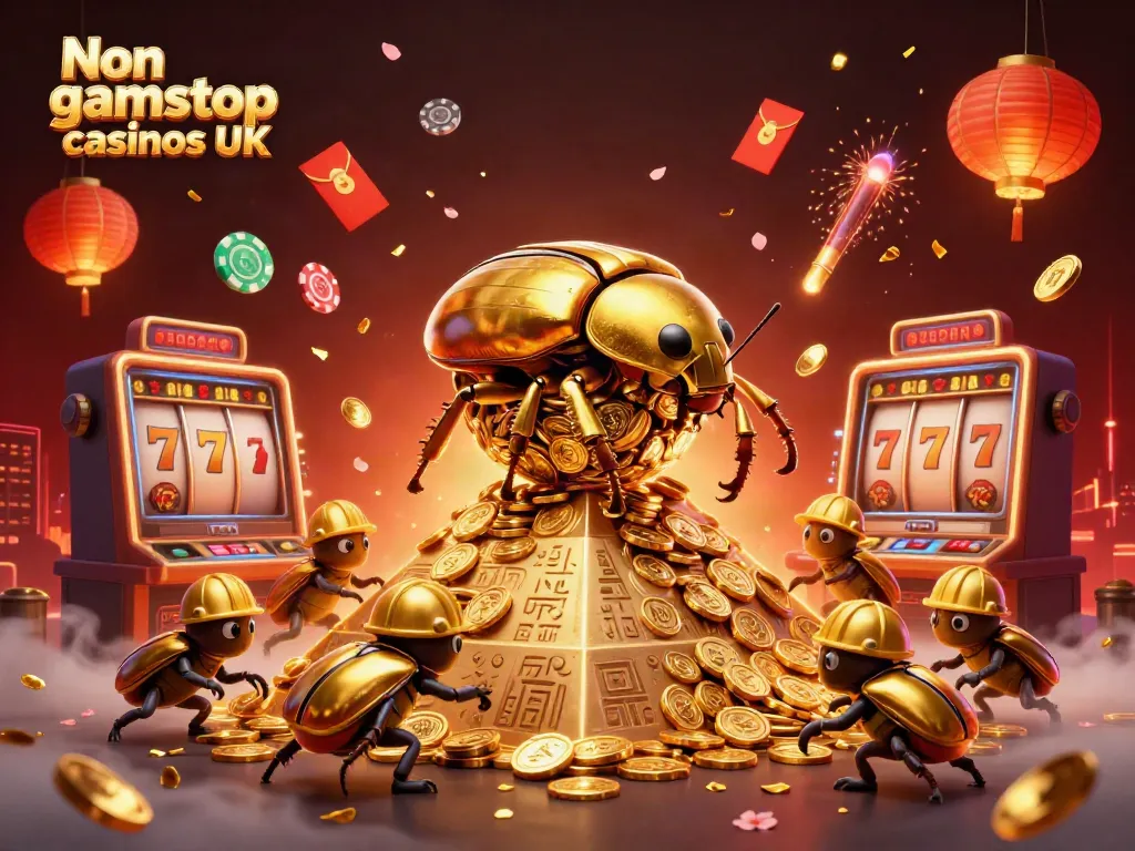Engage with Non gamstop casinos UK in a vibrant 3D scene of gaming excitement and winning