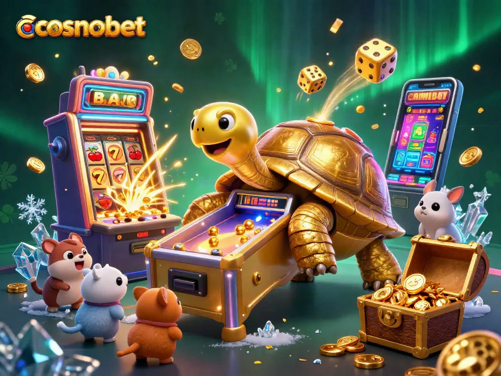 Experience thrilling casino action with cosmobet's golden tortoise pinball and jackpots.