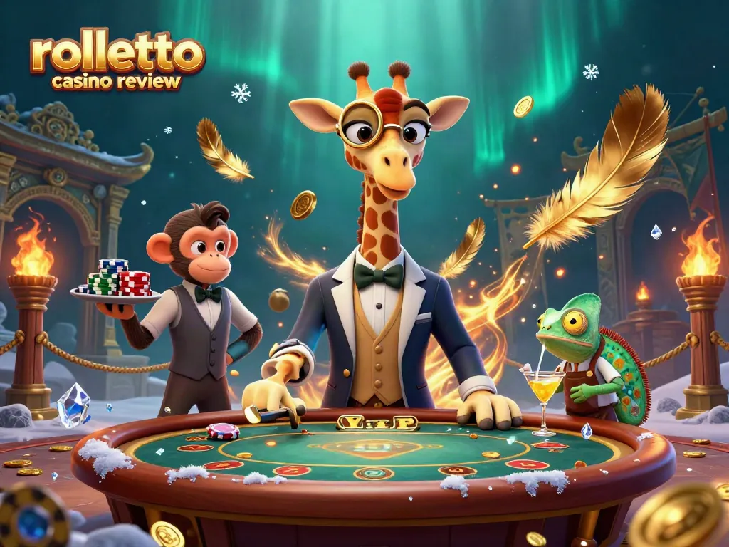 Roll into the rolletto casino review universe, featuring a high-roller giraffe and a monkey valet.