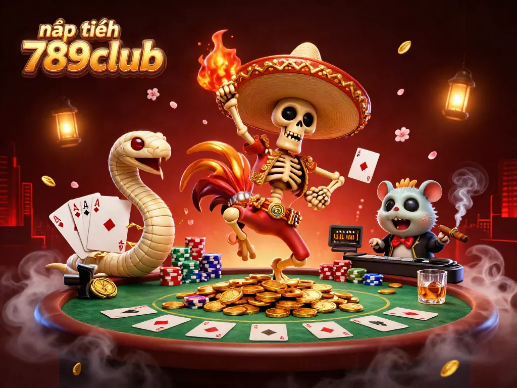 Experience nạp tiền 789club with exciting gaming elements in a vibrant 3D illustration.