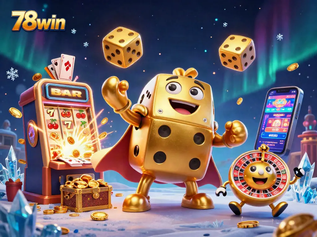 Experience thrilling excitement with 78win as golden dice and jackpot elements create a casino adventure.