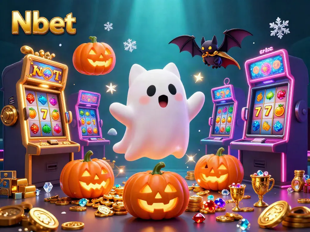 Nbet offers thrilling gameplay in a vibrant casino environment with ghostly fun and winning symbols.