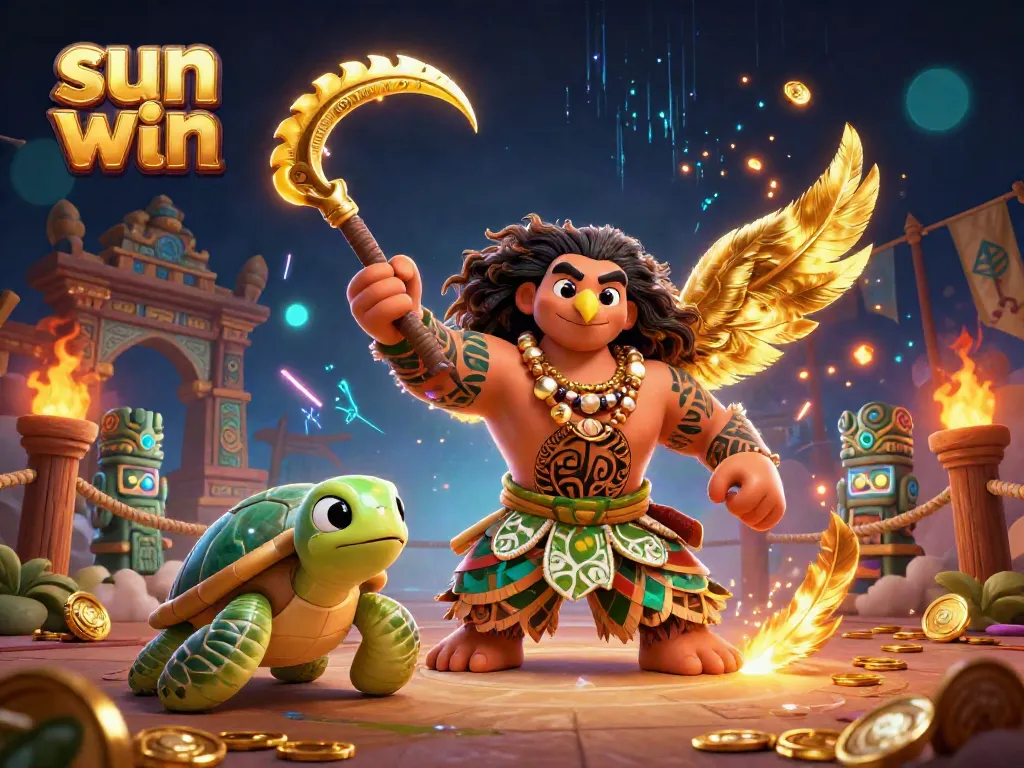 Enjoy dynamic gameplay and thrilling wins with sun win in this vibrant illustration.