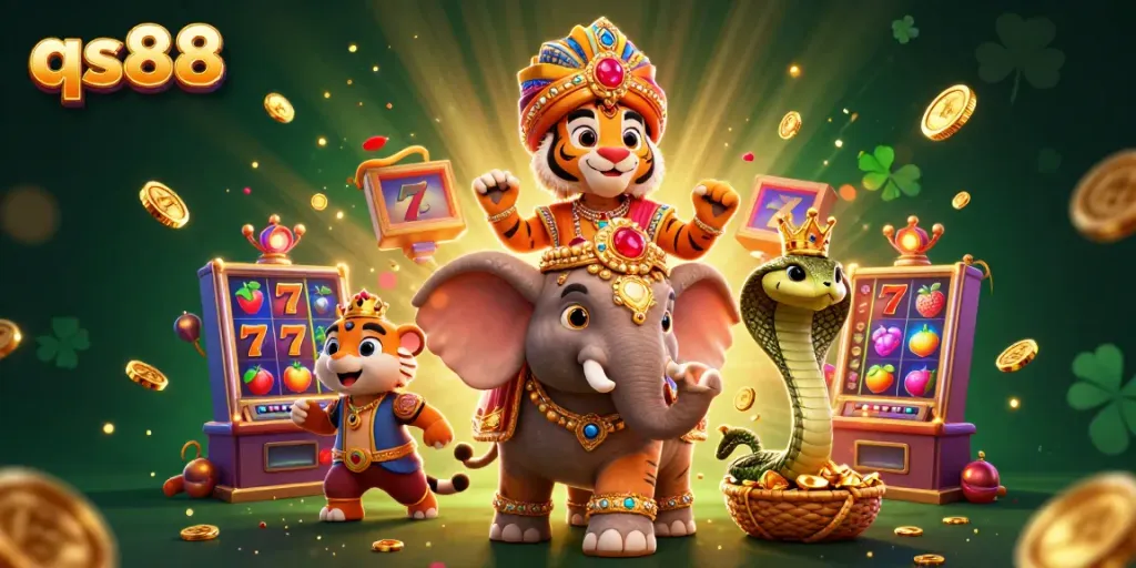 Experience winning thrills at qs88 with vibrant slots in a captivating 3D scene.