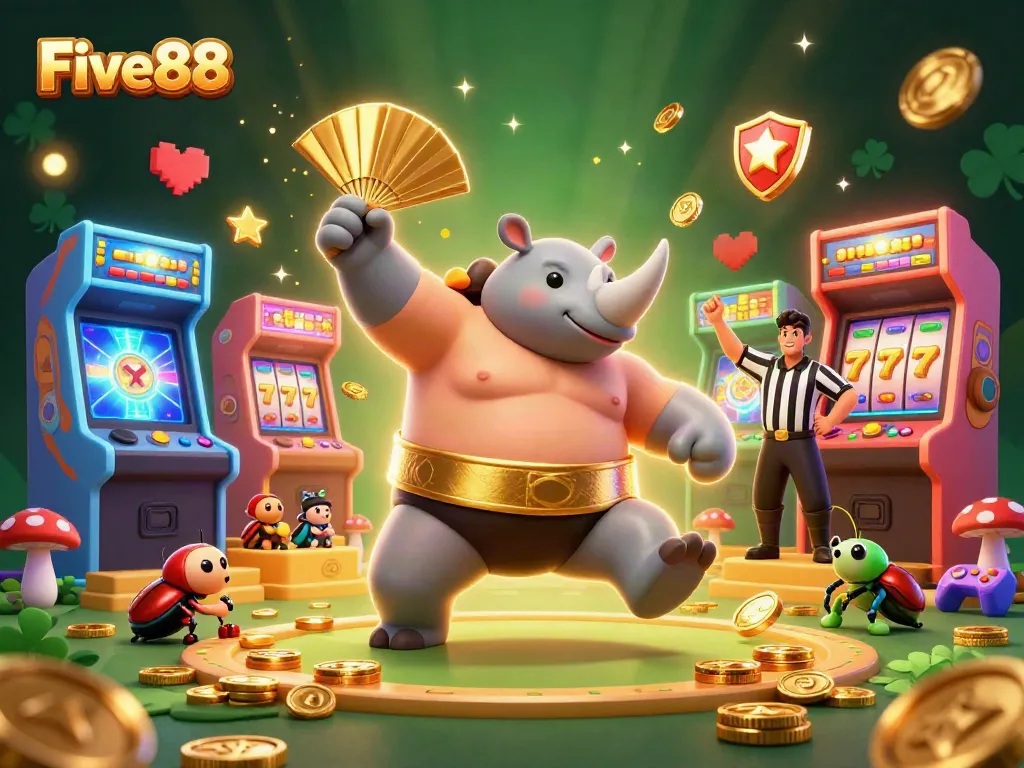 Five88 captivates players with a thrilling 3D scene showcasing a vibrant casino experience filled with exciting game elements.