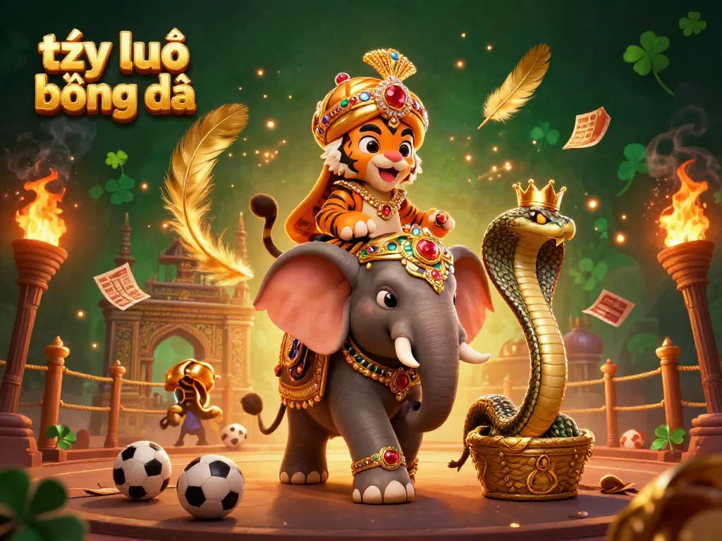 Engaging illustration showcasing 'tỷ lệ bóng đá' sports betting elements with a majestic maharaja theme.