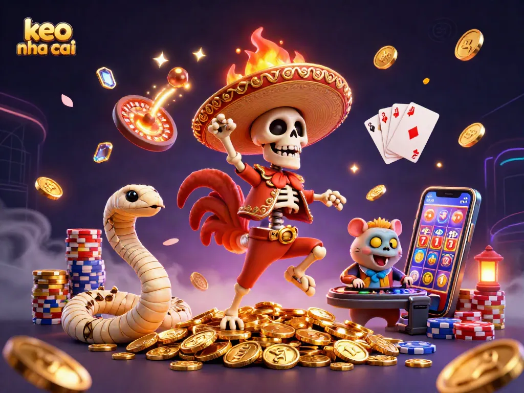 Engage in thrilling games with keo nha cai as a 3D animated fiesta of luck and fortune unfolds