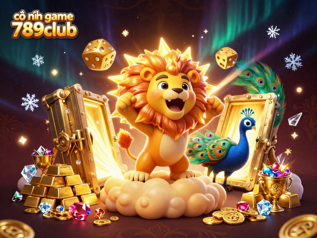 Engage with cổng game 789club through this vibrant 3D casino illustration capturing the thrill of high-stakes play.