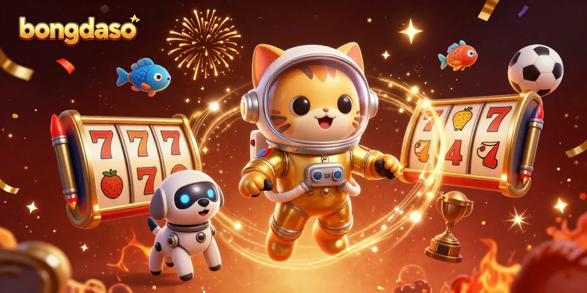 Experience the thrill of bongdaso with a vibrant 3D illustration of cosmic gambling elements.