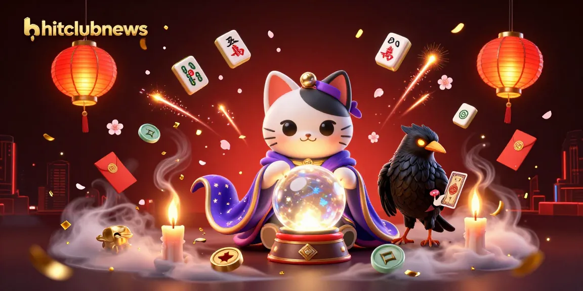 Experience gaming excitement with hitclubnews, featuring a mystical cat and dynamic casino elements.