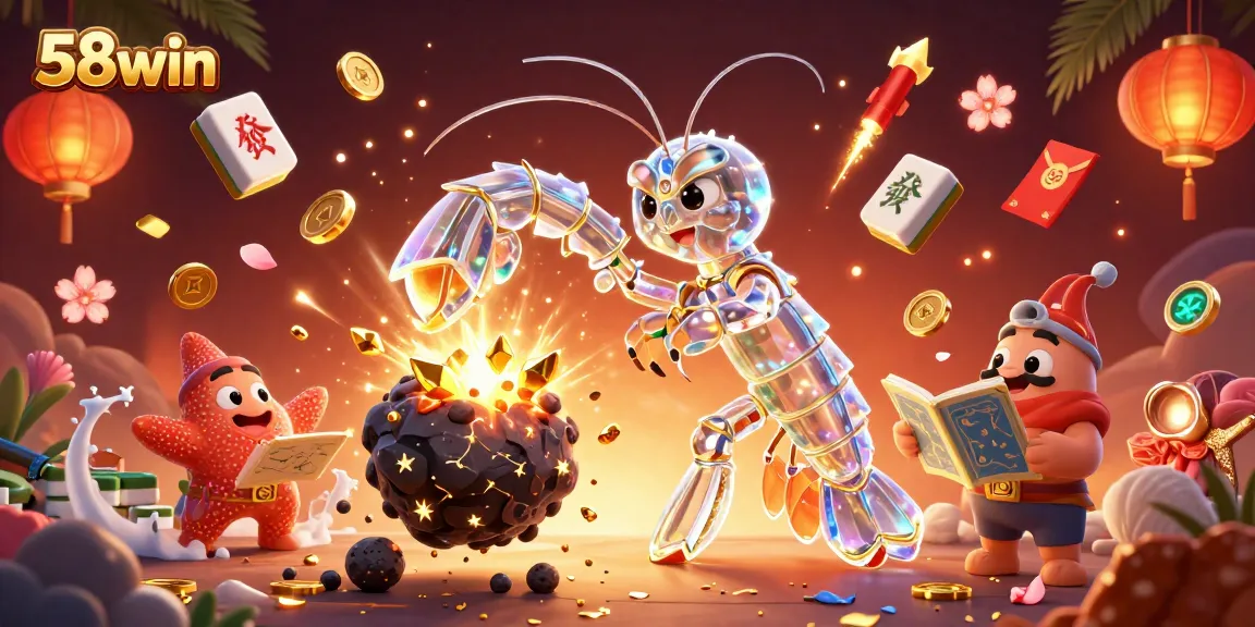 Experience thrilling gameplay at 58win with vibrant casino-themed illustration full of action.