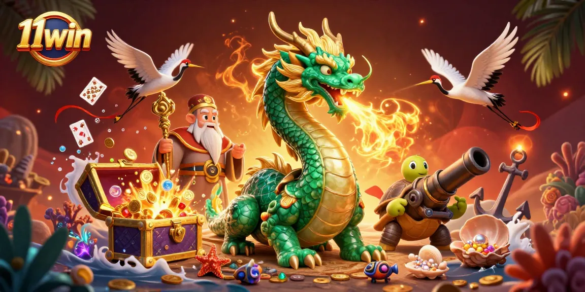 Experience thrilling wins with 11win's vibrant gaming scene featuring iconic symbols and characters.