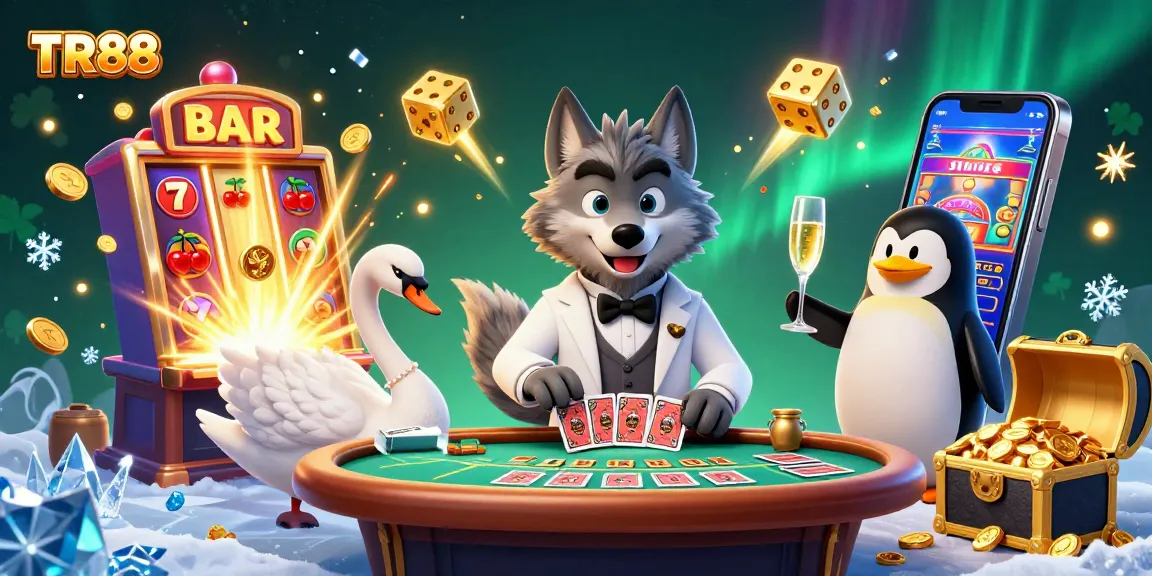 Experience the excitement of TR88 with a lively casino scene bursting with jackpot wins and charm.