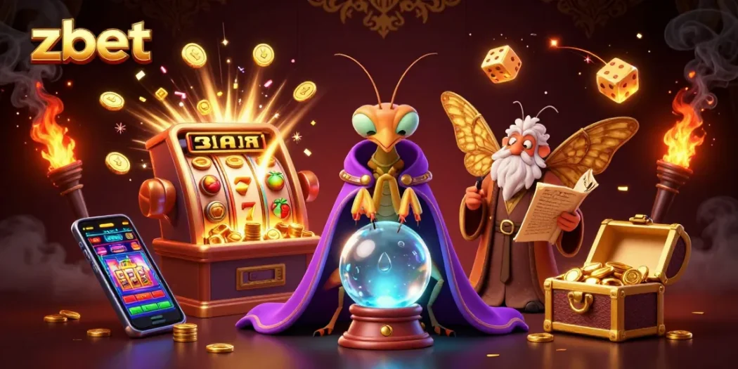 Spin the reels at zbet with fortune tellers and jackpot excitement in a captivating casino scene.