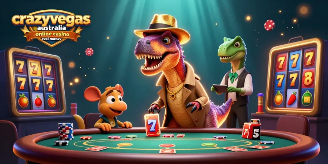 Experience thrilling gameplay at crazyvegas australia online casino real money with vibrant slot reels and animated characters.