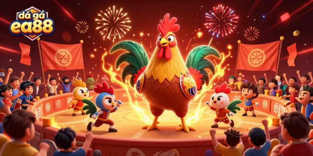 Engage in the thrilling action of đá gà ea88 with vibrant cockfighting scenes filled with energy and excitement.