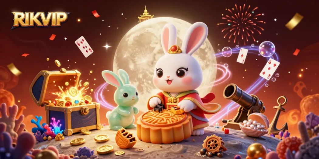 Experience thrilling gameplay at RIKVIP with the moon rabbit and poker chip treasures!